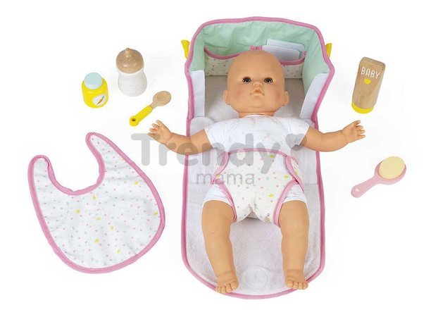 Prebaľovacia taška pre bábiku Nursery and Change Set Janod pre 36-42 cm bábiku 8 doplnkov od 24 mes J06501