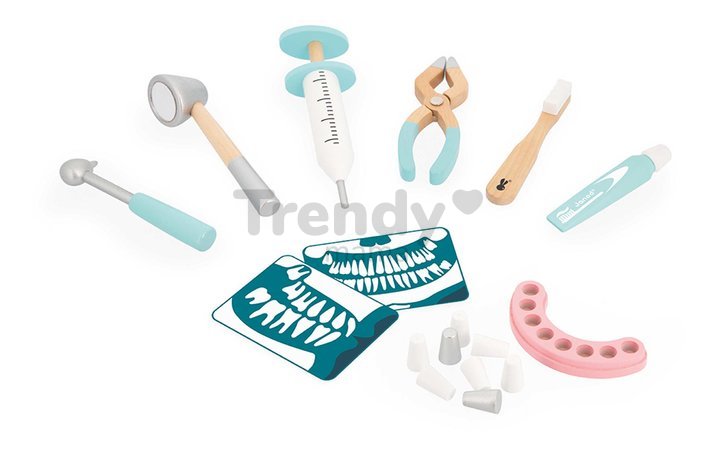 Zubársky kufrík Dentist Set Janod 9 doplnkov J06550