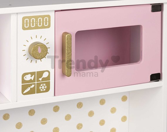 Drevená kuchynka Candy Chic Big Cooker Janod s retro dizajnom ružová 6 doplnkov J06554