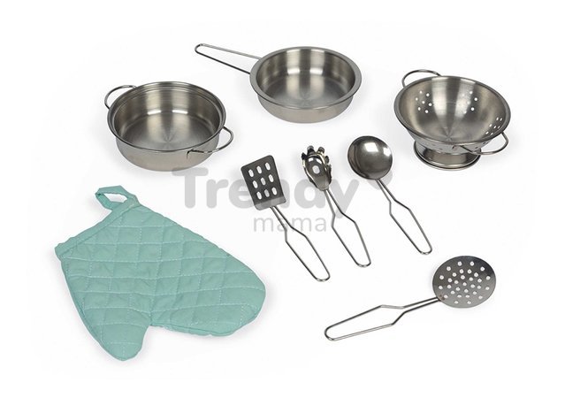 Drevená kuchynka Reverso Big Cooker Janod obojstranná s práčovňou 7 doplnkov J06594