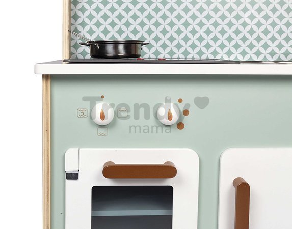 Drevená kuchynka Reverso Big Cooker Janod obojstranná s práčovňou 7 doplnkov J06594