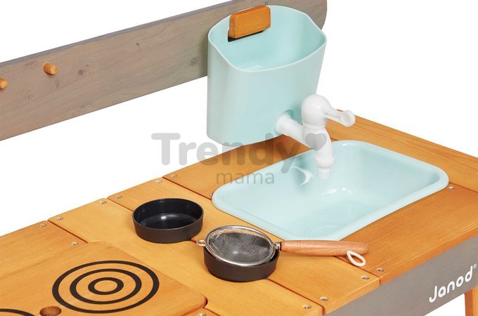 Vonkajšia drevená kuchynka Muddy Lab Outdoor Kitchen Janod 10 doplnkov J06632