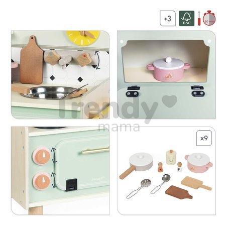 Drevená kuchynka Kitchenette Shiny Grandma Janod 9 doplnkov J06640