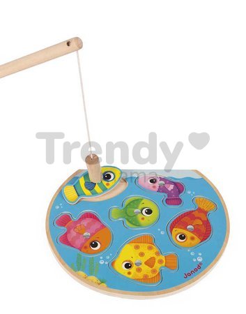Drevené vkladacie puzzle Rybolov Speedy Fish Puzzle Janod 8 dielov od 18 mes J07088