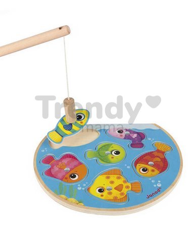 Drevené vkladacie puzzle Rybolov Speedy Fish Puzzle Janod 8 dielov od 18 mes J07088
