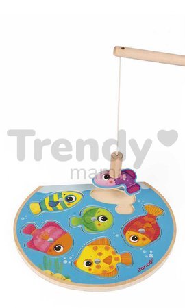 Drevené vkladacie puzzle Rybolov Speedy Fish Puzzle Janod 8 dielov od 18 mes J07088