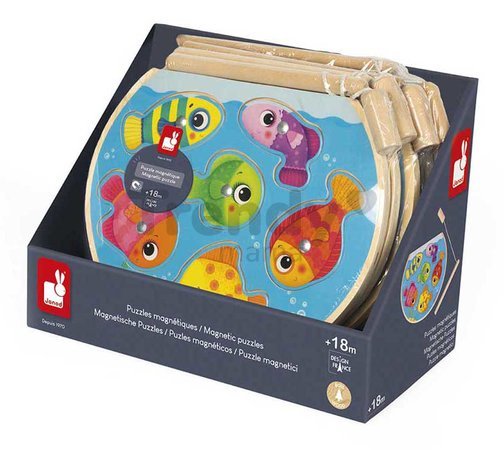 Drevené vkladacie puzzle Rybolov Speedy Fish Puzzle Janod 8 dielov od 18 mes J07088
