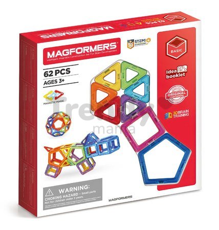 Stavebnica magnetická Extra Basic 3D Magformers 62 dielov