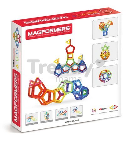 Stavebnica magnetická Extra Basic 3D Magformers 62 dielov