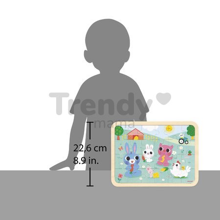 Drevené puzzle Farma Janod hľadanie rozdielov s predlohou 24 dielov J07126