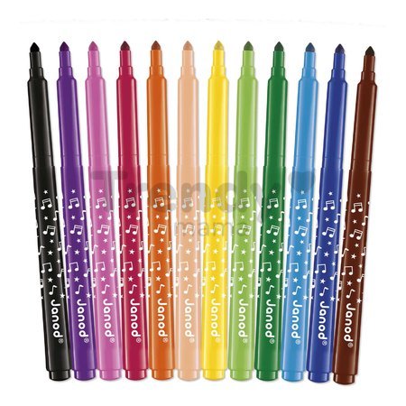 Fixky Long-Lasting Felt-Tip Pens Janod 12 farieb J07406