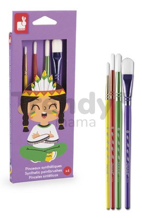 Sada štetcov na výtvarnú výchovu Synthetic Paintbrushes Kit Janod 4 kusy J07410