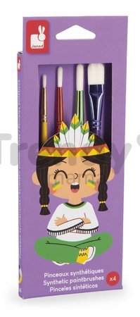 Sada štetcov na výtvarnú výchovu Synthetic Paintbrushes Kit Janod 4 kusy J07410