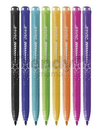 Fixky s trblietkami Glitter Felt-tip Pens Janod 8 farieb J07412