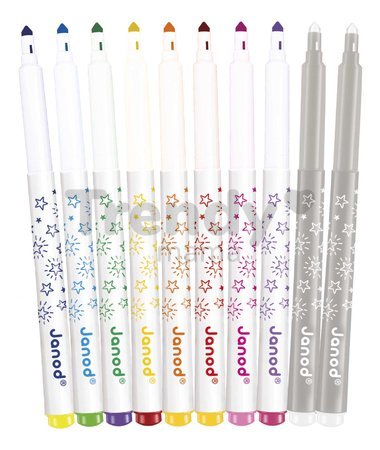 Magické fixky Magic Felt-tip Pens Janod prepisovacie 8 farieb a 2 prepisovače J07413