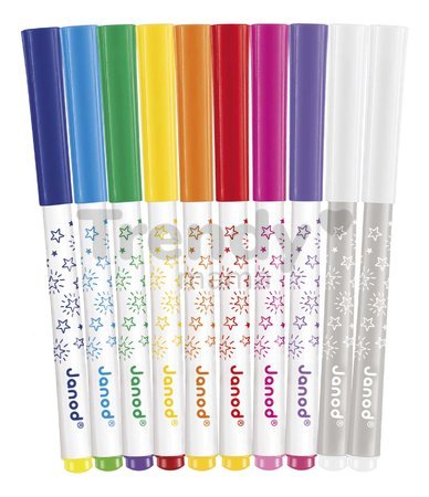 Magické fixky Magic Felt-tip Pens Janod prepisovacie 8 farieb a 2 prepisovače J07413