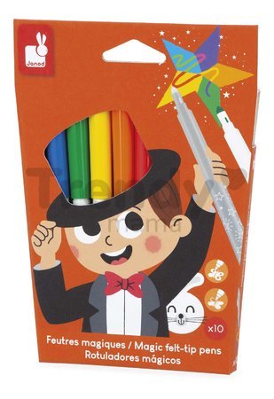 Magické fixky Magic Felt-tip Pens Janod prepisovacie 8 farieb a 2 prepisovače J07413