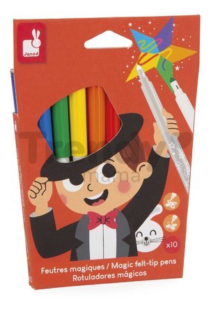 Magické fixky Magic Felt-tip Pens Janod prepisovacie 8 farieb a 2 prepisovače J07413