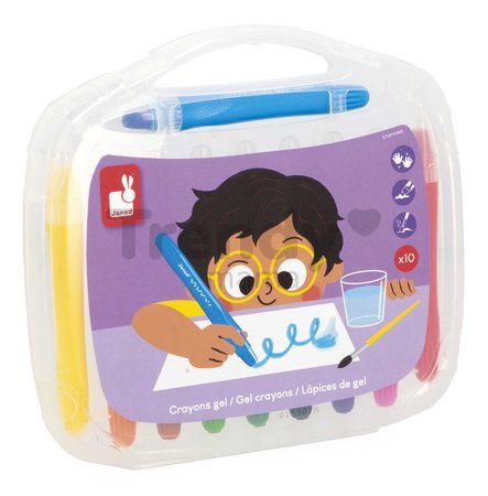 Gélové pastelky Gel Crayons Janod umývateľné 10 farieb J07416