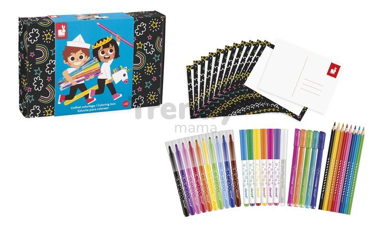 Výtvarný kufrík Coloring Box Janod 42 dielov J07419