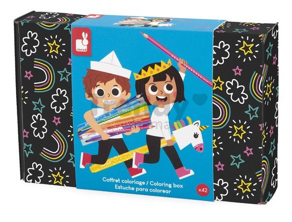 Výtvarný kufrík Coloring Box Janod 42 dielov J07419