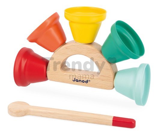 Drevený hudobný nástroj zvončeky Handbell Gioia Janod od 18 mes J07638