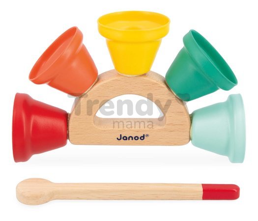 Drevený hudobný nástroj zvončeky Handbell Gioia Janod od 18 mes J07638