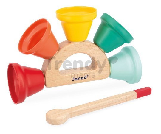 Drevený hudobný nástroj zvončeky Handbell Gioia Janod od 18 mes J07638