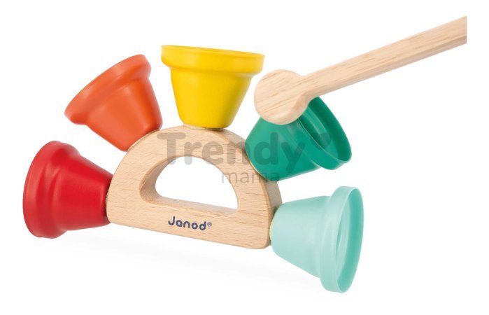 Drevený hudobný nástroj zvončeky Handbell Gioia Janod od 18 mes J07638