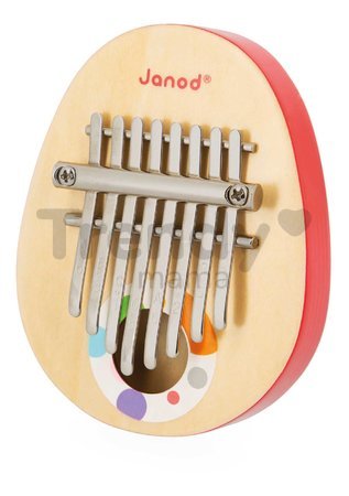 Drevený hudobný nástroj kalimba Confetti Janod 8 kovových klávesov J07642