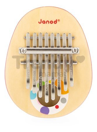 Drevený hudobný nástroj kalimba Confetti Janod 8 kovových klávesov J07642