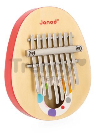 Drevený hudobný nástroj kalimba Confetti Janod 8 kovových klávesov J07642