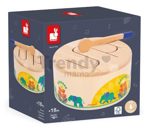 Drevený hudobný nástroj bubon Drum Gioia Janod od 18 mes J07650