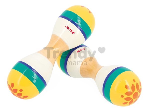 Drevený hudobný nástroj rumbagule Double Head Maracas Gioia Janod 1 kus od 12 mes J07651