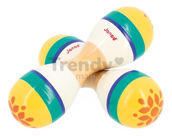 Drevený hudobný nástroj rumbagule Double Head Maracas Gioia Janod 1 kus od 12 mes J07651