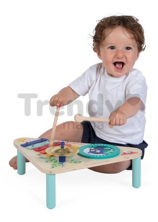 Drevený hudobný stolík Musical Table Gioia Janod xylofón bubon a činely od 12 mes J07655