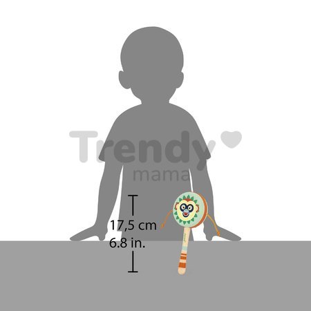 Drevený hudobný nástroj ručný bubienok Monkey Hand Drum Gioia Janod od 24 mes J07660