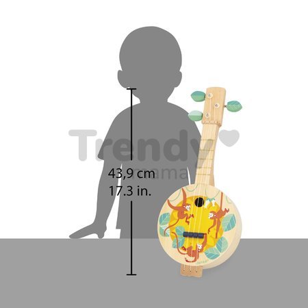 Drevený hudobný nástroj bendžo Jungle Banjo Gioia Janod 3 struny J07661