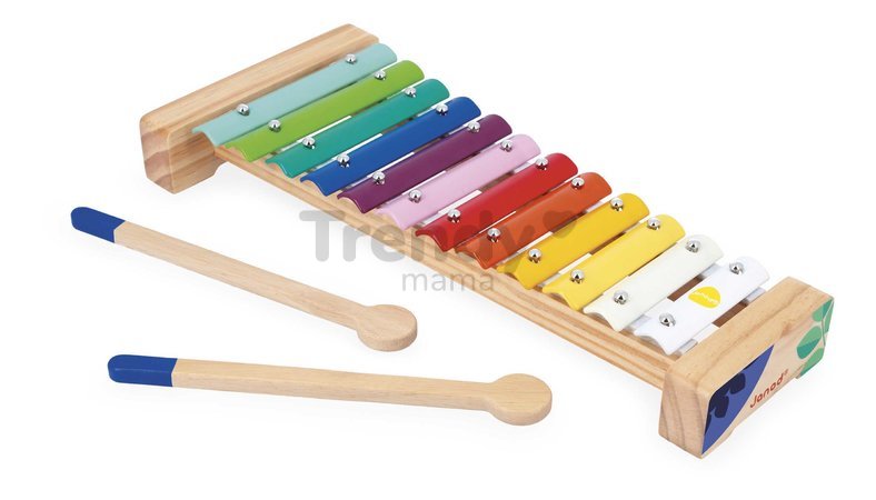Drevený xylofón Xylophone Gioia Janod s kovovými doštičkami od 18 mes J07663