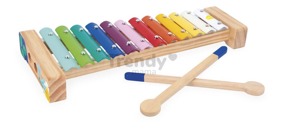 Drevený xylofón Xylophone Gioia Janod s kovovými doštičkami od 18 mes J07663