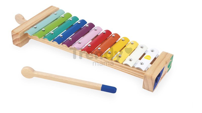 Drevený xylofón Xylophone Gioia Janod s kovovými doštičkami od 18 mes J07663