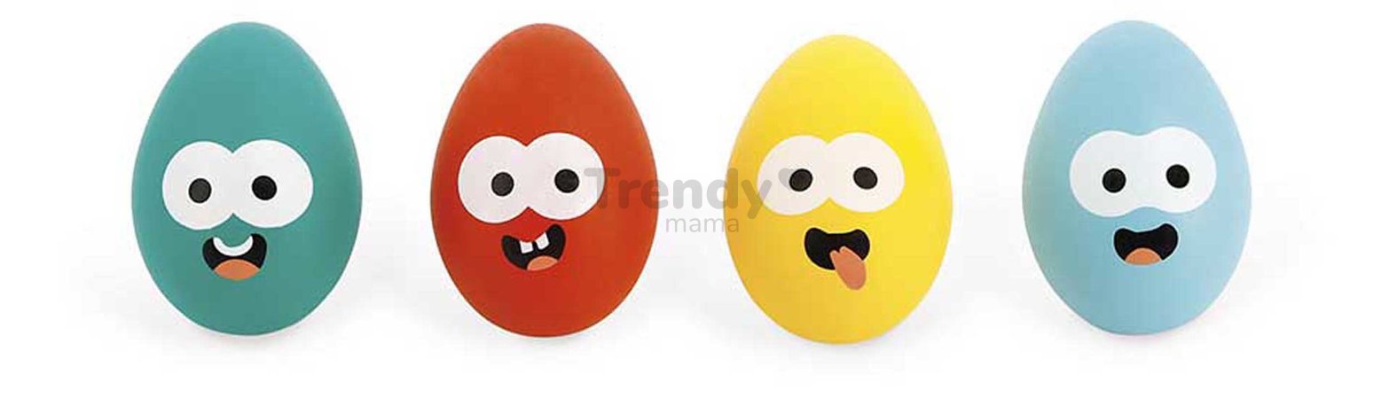 Športová hra Preteky s vajíčkom Egg and Spoon Race Janod pre 4 hráčov J07729