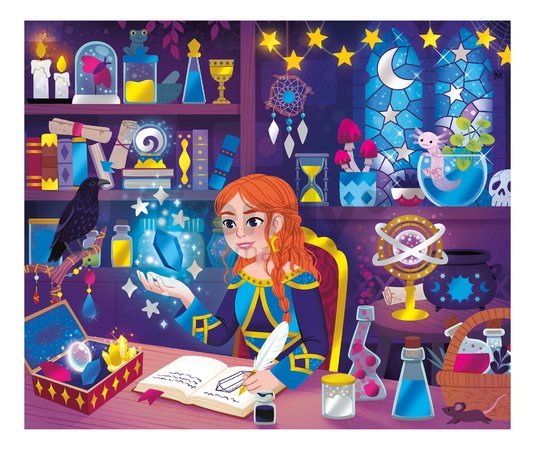 Mini kreatívna sada trblietavé obrázky Magická škola Magic School Atelier Janod od 7 rokov J07732