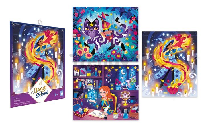 Mini kreatívna sada trblietavé obrázky Magická škola Magic School Atelier Janod od 7 rokov J07732