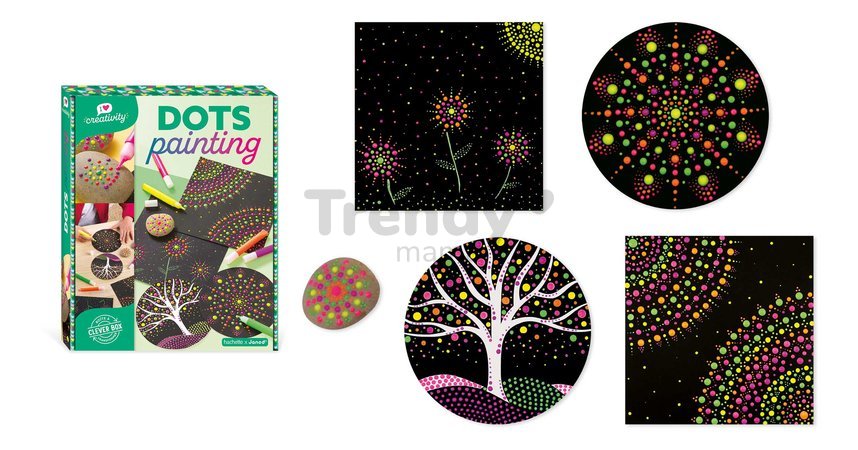 Maxi kreatívna sada Maľovanie bodkami Dots Painting Atelier Janod 9-dielna od 8 rokov J07736