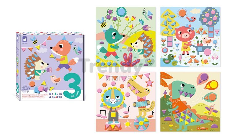 Maxi kreatívna sada geometrické nálepky My Arts&Crafts Geometric Stickers Atelier Janod 9-dielna J07740
