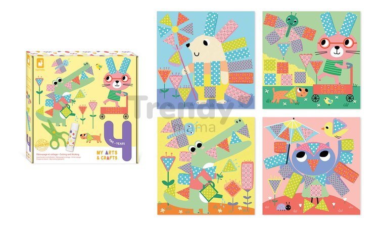 Maxi kreatívna sada strihanie a nalepovanie My Arts&Crafts Cutting and Sticking Atelier Janod 12-dielna od 4 rokov J07743