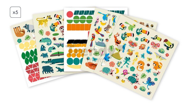 Maxi kreatívna sada nalepovanie zvieratká My Arts&Crafts Stickers and Decors Atelier Janod 10-dielna od 5 rokov J07744