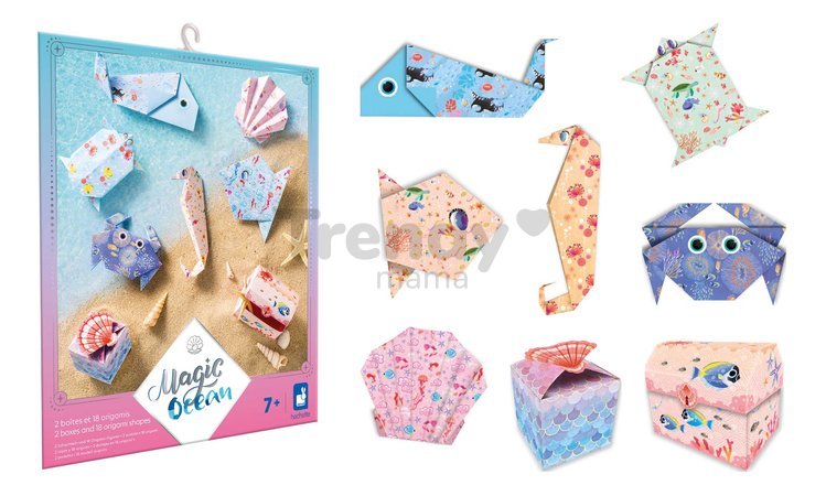 Mini kreatívna sada Magický oceán Origami Atelier Janod papierové skladačky 18 listov od 7 rokov J07749