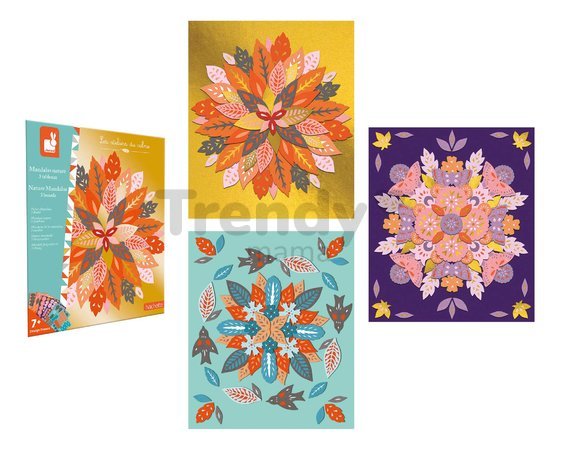Mini kreatívna sada Mandala Jesenná príroda Nature Mandalas Atelier Janod na vytvorenie 3 obrazov od 7 rokov J07755